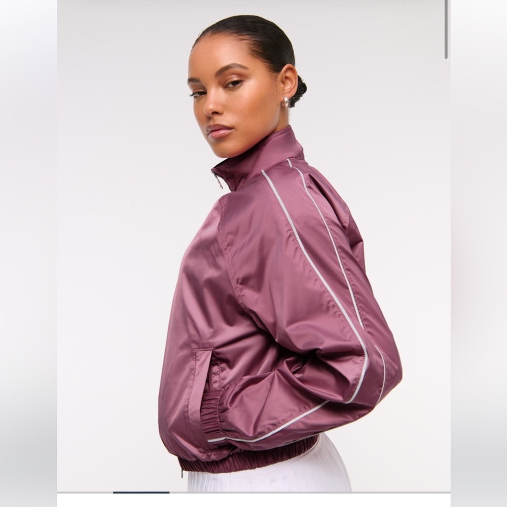 NEW! 💜 Abercrombie & Fitch Women's Mauve Bomber Track Jacket